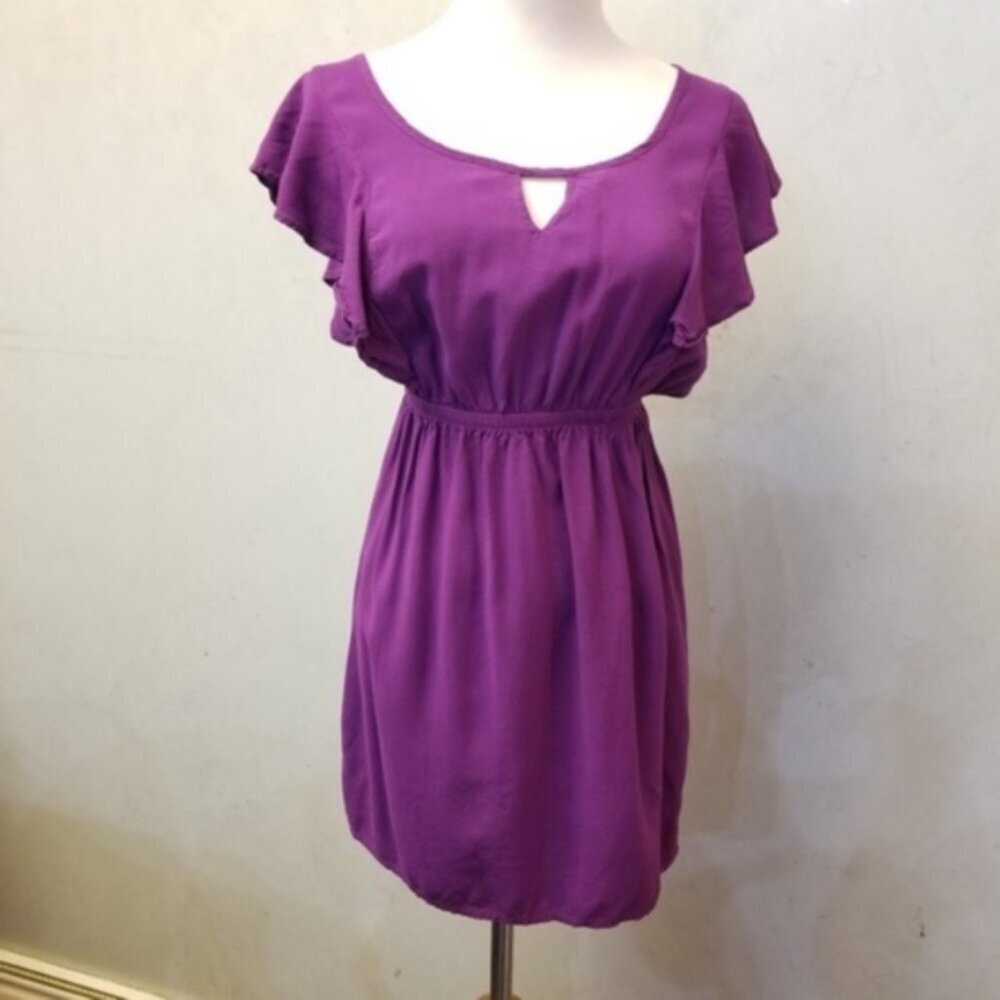 Lush purple ruffle mini dress women's size Medium (N )